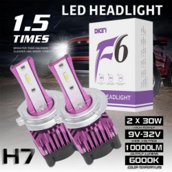 6000K 2db - Autós kiegészítők H7 60W 5050 CSP LED autós fényszórókészlet 10000LM 6000K fehér, IP67