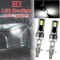 fehér - H1 LED ködlámpa fényszórókészletek 100W 14000LM nagy teljesítményű izzók 6000K fehér lámpák