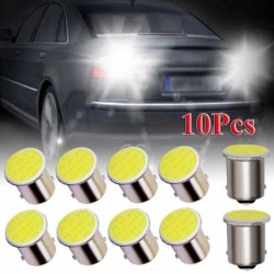 fehér - 10db fehér 1156 BA15S P21W LED autó 1156 lámpa COB 12 SMD 12V feszültség carro voiture tartozékok CSV