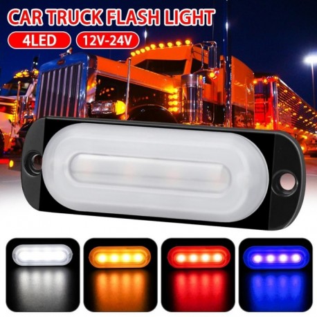 Új fejlesztésű 12V-24V borostyán 4LED sávos autós teherautó villogó vészhelyzeti lámpa lámpa carro voiture Gyors