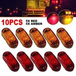 5db borostyán és 5db piros LED autójelző lámpák pótkocsi teherautó-villogó lámpákhoz Pickup RV ovális 2,5 &quot