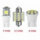 Led Lights készlet - AKCIÓ 13db fehér automatikus LED izzók 12V autó belső lámpák a kupola rendszámtábla-lámpához