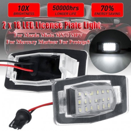 2db led rendszámtábla-világítás lámpahiba 18 led-es rendszámtábla izzók protege5-hez a Mercury Mariner számára a