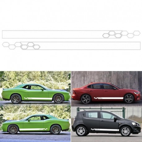 fehér - Autó matricák Ajtó oldalsó szoknya Vinyl Wrap Verseny matricák Autó Tuning kiegészítők