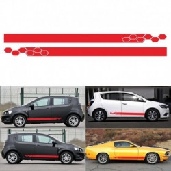 piros - Autó matricák Ajtó oldalsó szoknya Vinyl Wrap Verseny matricák Autó Tuning kiegészítők