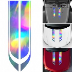 Új felső divat 2db / szett színes autóverseny autó motorháztető csík matrica vinil motorháztető matrica vízálló