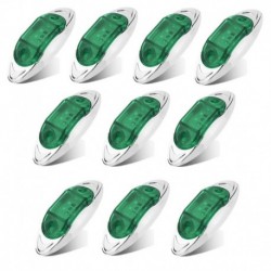 10db Zöld - Autó LED-es lámpák 10-30V 6 LED-es oldalsó helyzetjelző lámpák Figyelmeztető lámpák teherautó