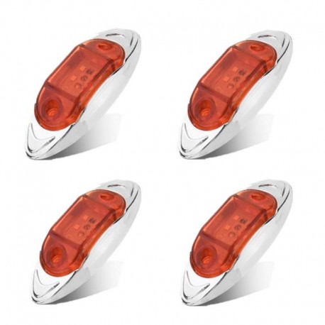 4db sárga - Autó LED-es lámpák 10-30V 6 LED-es oldalsó helyzetjelző lámpák Figyelmeztető lámpák teherautó