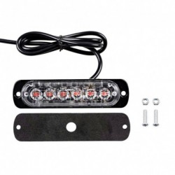 6 LED-es IPX-4 18W Univerzális sokoldalúság Alumínium Strobe Dash Vészvillogó figyelmeztető lámpa autó teherautó