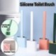 B - AKCIÓ Fali szilikon WC-kefe Puha gumi hosszú nyélű WC-kefe és Rongyszett tisztító kefe Fürdőszoba kiegészítők