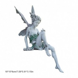 fehér - Finom Tudor és Turek ülő tündérszobor kert dísz gyanta tereprendezési udvar dekoráció ház kert dekoráció