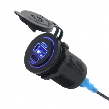Gyors töltés 3.0 PD USB töltő aljzat Vízálló USB kimenet QC 3.0 töltő aljzat C típusú interfész barkácskészlet