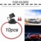 10db / készlet 12V 40A professzionális szabványos pengéjű biztosítéktartó fröccsenésbiztos vízálló porvédő