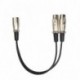 XLR 1 férfi - 2 nő audio hosszabbító kábel 3 tűs mikrofon Y audio elosztó kábel nagy teljesítményű keverőhöz