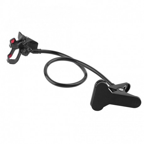 Fekete - Univerzális mobiltelefon libatartó állvány tartó stentel rugalmas ágy asztali asztali klipsz konzol telefon