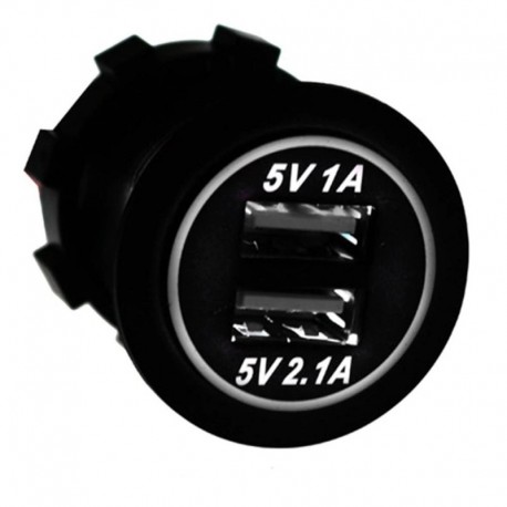 fehér - Autó kettős USB töltő fedél motorkerékpár autó teherautó ATV csónak 12V-24V LED kettős USB aljzatra