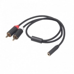Univerzális audio adapterkábel 3,5 mm-es sztereó audio női aljzat 2 RCA csatlakozóaljzatú 3,5 mm-es fejhallgató kábellel