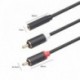 Univerzális audio adapterkábel 3,5 mm-es sztereó audio női aljzat 2 RCA csatlakozóaljzatú 3,5 mm-es fejhallgató kábellel
