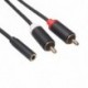 Univerzális audio adapterkábel 3,5 mm-es sztereó audio női aljzat 2 RCA csatlakozóaljzatú 3,5 mm-es fejhallgató kábellel
