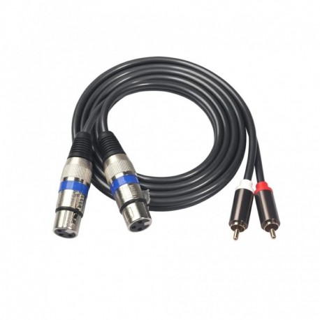2 RCA férfi - Xlr kettős női audiokábel aranyozott 1,5 m a mikrofon keverő teljesítményerősítőjéhez fejhallgató