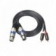 2 RCA férfi - Xlr kettős női audiokábel aranyozott 1,5 m a mikrofon keverő teljesítményerősítőjéhez fejhallgató