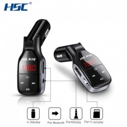 HSC YC37 kettős USB 3.1A autós töltő Bluetooth MP3-lejátszó gyors töltés támogatása TF kártya U-Disk intelligens