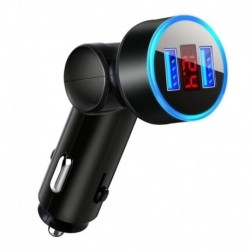 Intelligens mobiltelefon-töltő 3.1a kettős USB interfész digitális kijelző alumínium gyűrű gyors töltés