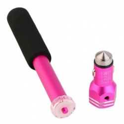 keki zöld - 2 az 1-ben levehető biztonsági kalapácsos autós töltő 3.1A kettős USB port autós töltő