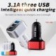 HSC HSC-300 3.1A Három USB port Gyors töltés autós töltő Intelligens hűtő töltő okostelefonok táblagéphez