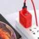 D - Univerzális, folyékony, színes USB-csatlakozó gyors töltésű 5V 2A kettős USB-port adapter mobiltelefon biztonságos