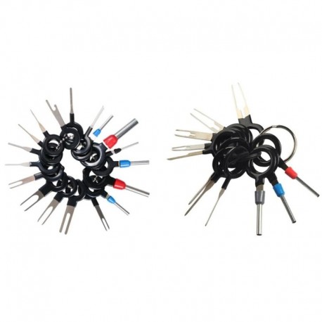 18 db - Tűs tű visszahúzó acél kábelköteg Sorkapocs dugó tű eltávolítása Kinyit kulcs kulcselszívó