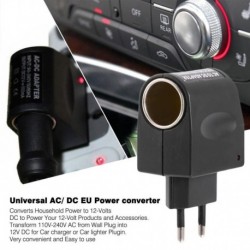 Univerzális műanyag   fém 110V-240V 50-60Hz AC - 12V DC EU autós hálózati adapter átalakító cigaretta öngyújtó