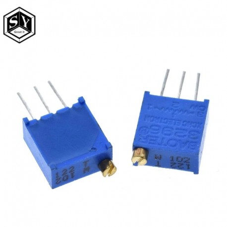 Ellenállás: 10K Ohm - 10db 3296W 3296 50 100 200 500 ohm 1K 2K 5K 10K 20K 50K 100K 200K 500K 1M ohm 103 100R 200R 500R Trimpot