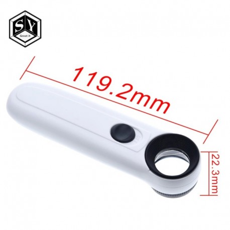 NAGY ITT 15X kézi üveg nagyító nagyító nagyító hordozható zseb eszköz professzionális 2 LED-es lámpával