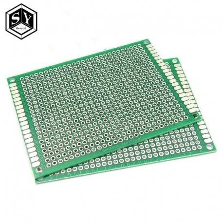 5PCS 6 * 8 6X8cm kétoldalas prototípus NYÁK-tábla univerzális nyomtatott áramköri kártya Arduino 1,6 mm-es 2,54 mm-es