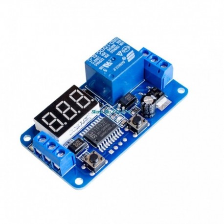 12 V-os otthoni automatizálás késleltetési időzítő kapcsoló modul Digitális kijelző LED