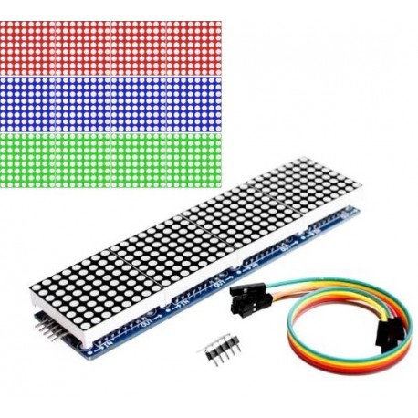 Zöld - MAX7219 Dot Matrix modul mikrovezérlő 4 egy kijelzőben, 5P vonallal