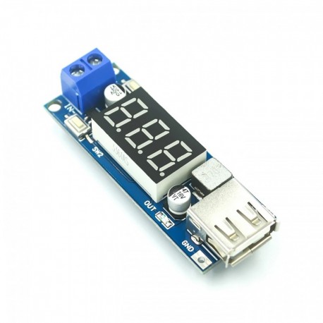 Egyenáramú egyenáramú átalakító LED kijelző feszültségmérő   5 V USB töltő tápegység modul tábla leereszthető