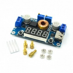 DC-DC 5A digitális LED-meghajtó lítium akkumulátortöltő modul CC / CV USB lépcsőzetes átalakító feszültségmérővel