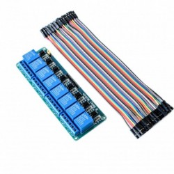 DC 5V 8 csatornás relé modul és 40 tűs női-női Dupont kábel Raspberry Pi DSP AVR PIC ARM
