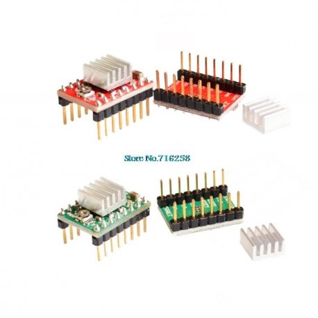 Kék - Nes termék !! 10db / tétel Reprap Stepper Driver A4988 léptetőmotoros meghajtó hűtőbordával