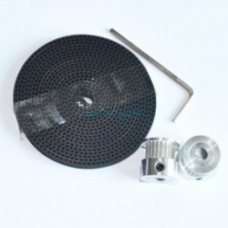 2db 20-GT2-6 GT2 csiga és 2m GT2-6mm nyitott GT2 öv 3D nyomtatóhoz (4xM3 készletcsavarok és 1xAllen Key)
