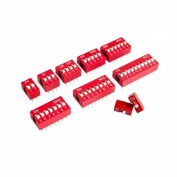 4P - 10db csúsztatható kapcsoló modul 1 2 3 4 5 6 8 10 PIN 2,54 mm-es helyzetirányú DIP-fokozatú kapcsoló Kék