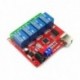 12V - 5V 12V 24V 4 csatornás USB relés vezérlő kapcsoló programozható számítógépes vezérlés intelligens otthoni PC