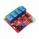 12V - 5V 12V 24V 4 csatornás USB relés vezérlő kapcsoló programozható számítógépes vezérlés intelligens otthoni PC