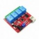 24V - 5V 12V 24V 4 csatornás USB relés vezérlő kapcsoló programozható számítógépes vezérlés intelligens otthoni PC