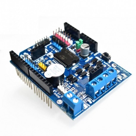L298P PWM sebességszabályozó kettős nagy teljesítményű H-híd meghajtó, Bluetooth interfész, L298P motorvédő tábla