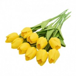 C - 10db tulipán művirág valódi érintésű műcsokor hamis virág esküvői dekorációhoz virágok otthoni garen