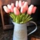 E - 10db tulipán művirág valódi érintésű műcsokor hamis virág esküvői dekorációhoz virágok otthoni garen