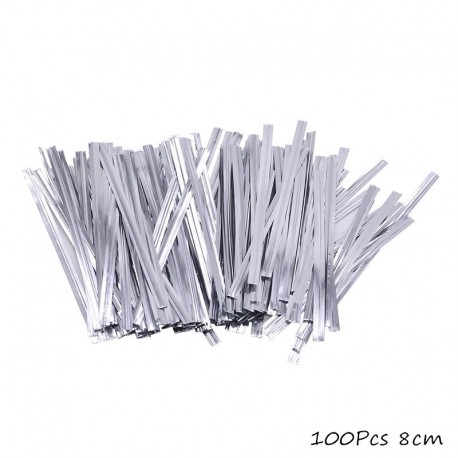 100db ezüst nyakkendő - 100db átlátszó műanyag zacskó cukorka nyalóka sütemény csomagoláshoz celofán táska
